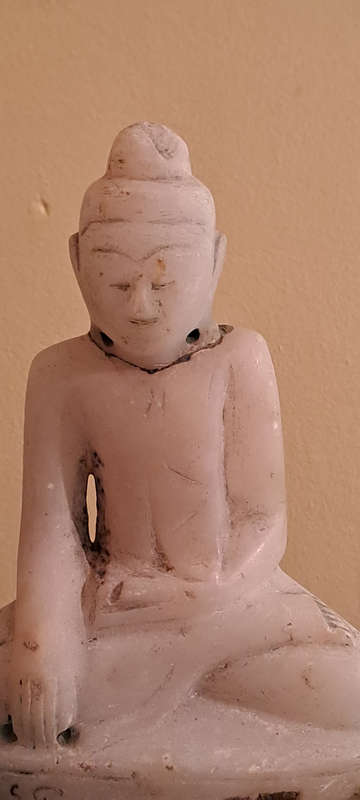 Burmese/mYANMAR EARLY 19TH CENTURY Alabaster Carved Shan Buddah Statue