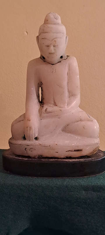 Burmese/mYANMAR EARLY 19TH CENTURY Alabaster Carved Shan Buddah Statue