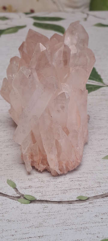 pink Himalayan quartz cluster.  Connection, Universal Love, Clarity Awareness