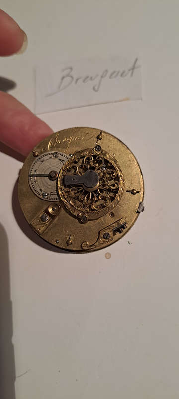 French Breguet pocket watch movement for spares or repairs