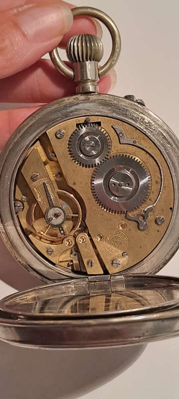 over sized Systeme Roskopf pocket watch complete