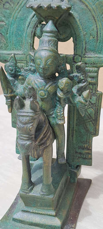 Antique Indian Bronze Khandoba and Mhalsa on Horse pre 1900