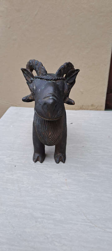 Antique Bronze Benin ritual ancestor honoring  Ram Very Rare