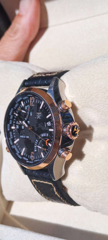 GERMAN TIMEX TECHNOLUXURY TX 500 SERIES WORLD TIME  MEN'S WATCH