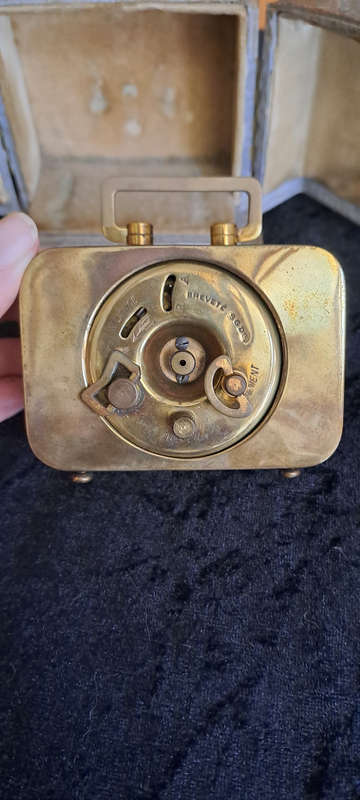 Lovely french made 1930's Art Deco  travelling alarm clock