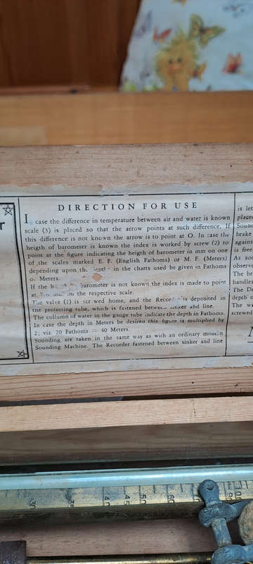 Very Rare `Sigurdssons` depth recorder. Made in Denmark by Iver C Weilbach and Co Circa 1910