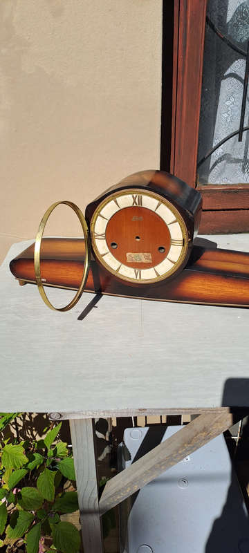 Nice art Deco Schatz clock housing with gong rods