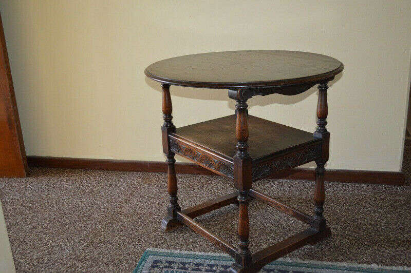 19th century antique Monk`s bench/ table of carved oak 1890`s REDUCED