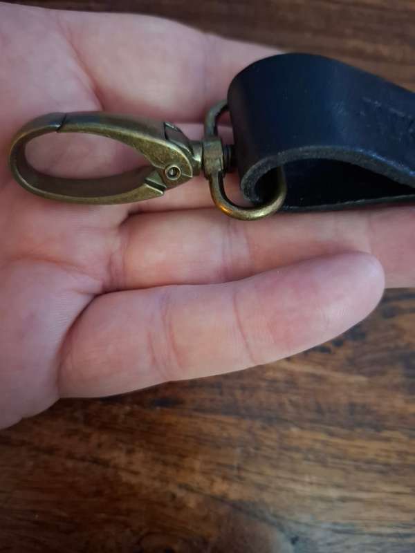 Jack Daniels leather and brass keyring