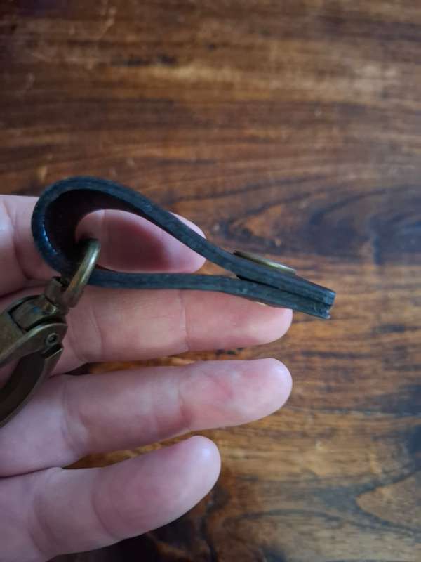 Jack Daniels leather and brass keyring