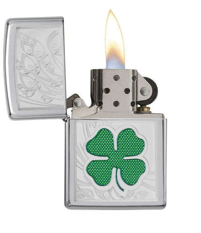 ZIPPO Clover High Polish Chrome Design