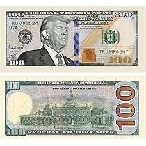 DONALD TRUMP 100 DOLLAR NOVELTY BILL