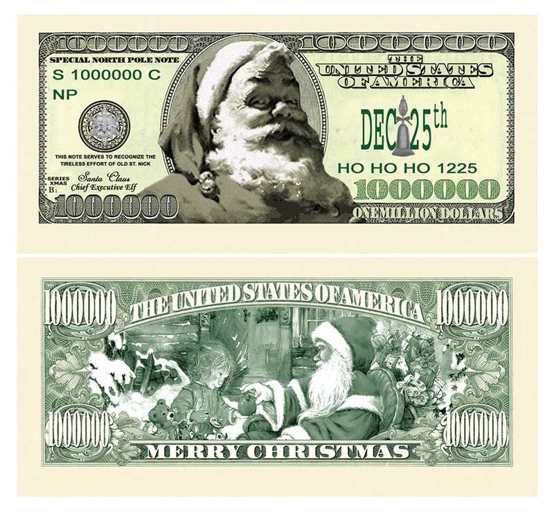 SANTA CLAUS MILLION DOLLAR NOVELTY  BILL