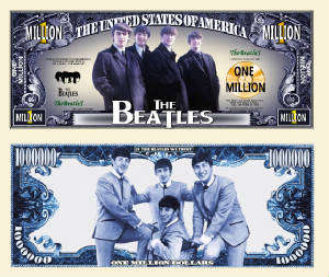 THE BEATLES BAND NOVELTY MILLION DOLLAR BILL