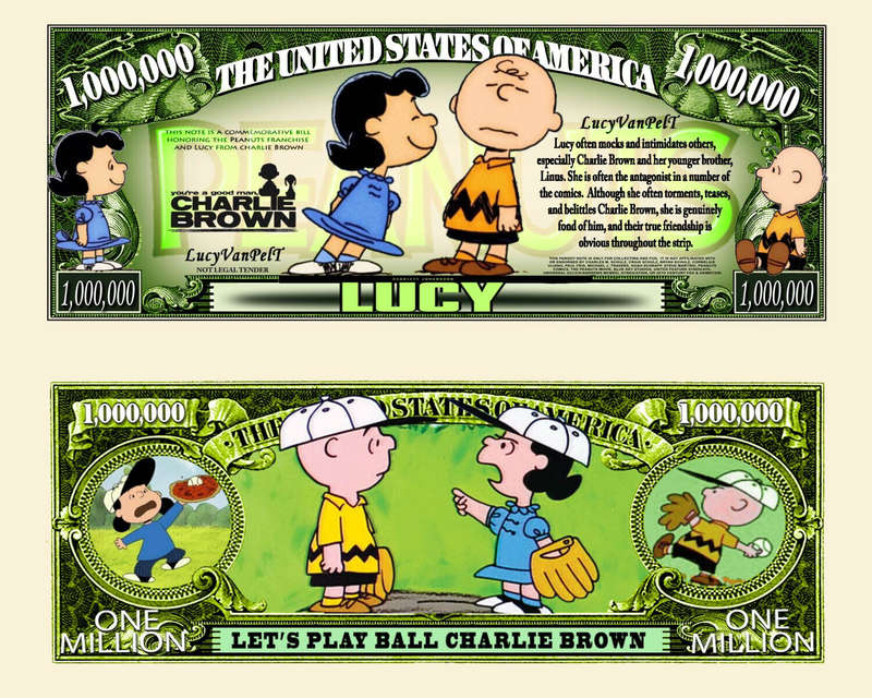 LUCY MILLION DOLLAR NOVELTY BILL ( CHARLIE BROWN )