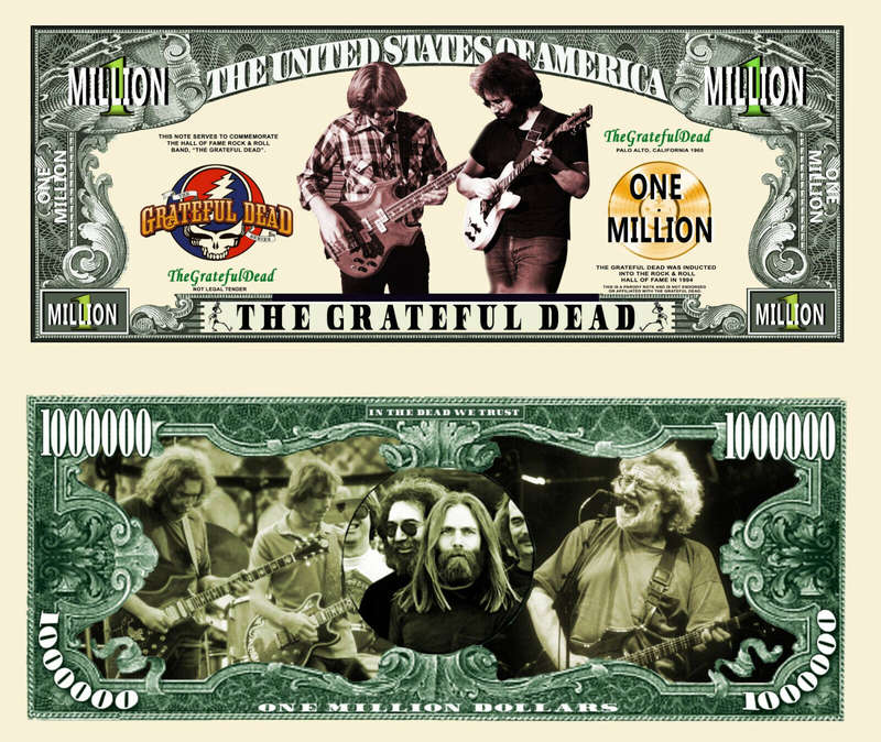 THE GRATEFUL DEAD NOVELTY MILLION DOLLAR BILL