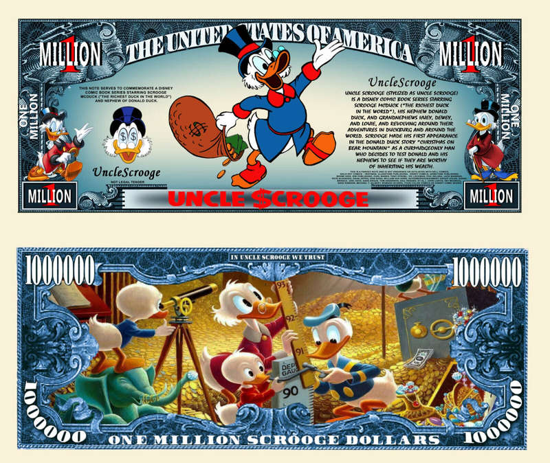 UNCLE SCROOGE MILLION DOLLAR NOVELTY  BILL