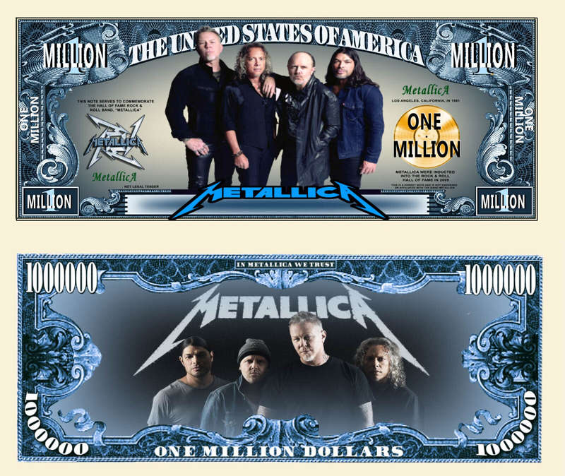 METALLICA NOVELTY MILLION DOLLAR BILL