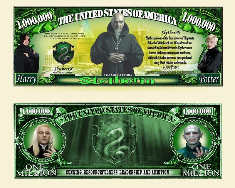 SLYTHERIN MILLION DOLLAR BILL