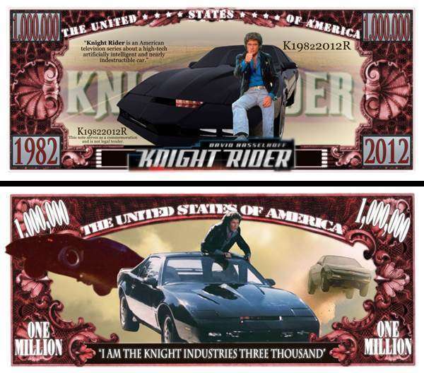 KNIGHT RIDER MILLION DOLLAR NOVELTY  BILL