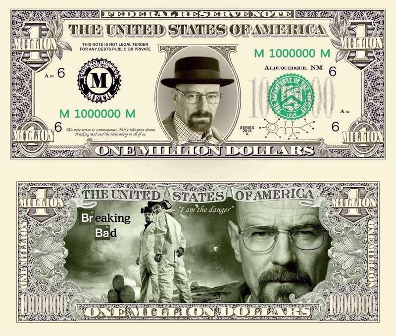 BREAKING BAD NOVELTY MILLION DOLLAR BILL