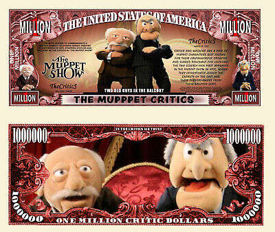 THE MUPPET CRITICS NOVELTY MILLION DOLLAR BILL