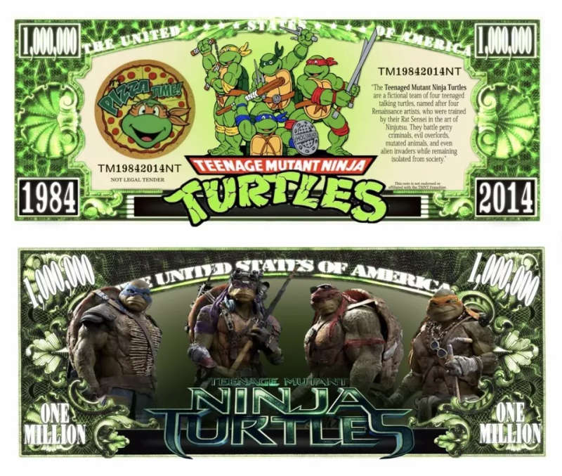 TEENAGE MUTANT NINJA TURTLES MILLION DOLLAR NOVELTY BILL