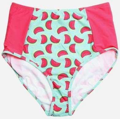 SOUTH BEACH Watermelon High Waisted Bikini Bottom  - Size 8