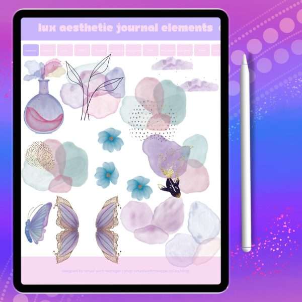 Lux Aesthetic Journal Elements | Digital Stickers