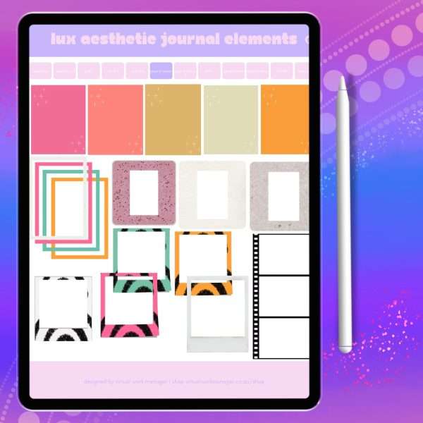 Lux Aesthetic Journal Elements | Digital Stickers