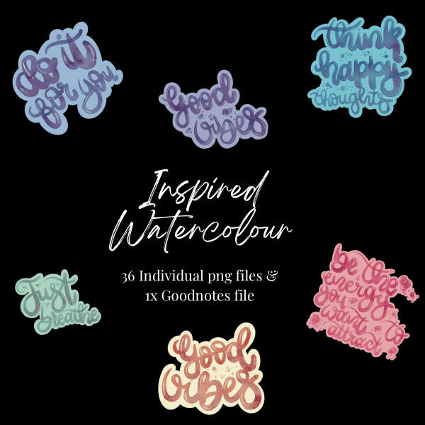 Inspired Watercolours Digital Stickers