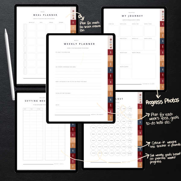 Weight Loss Tracker & Planner (Cotton Candy)