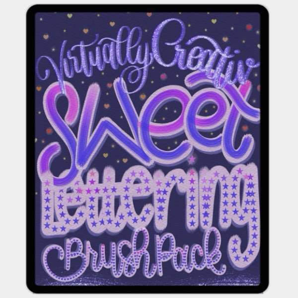 Virtually Creativ Sweet Lettering Pack  12 Procreate Brushes