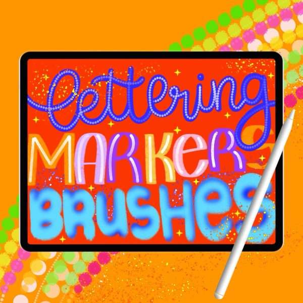 Calligraphy Markers Lettering | 14 Procreate Brushes