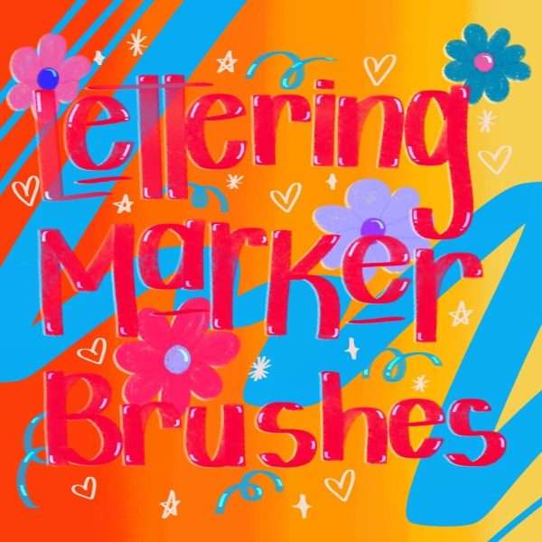 Calligraphy Markers Lettering | 14 Procreate Brushes