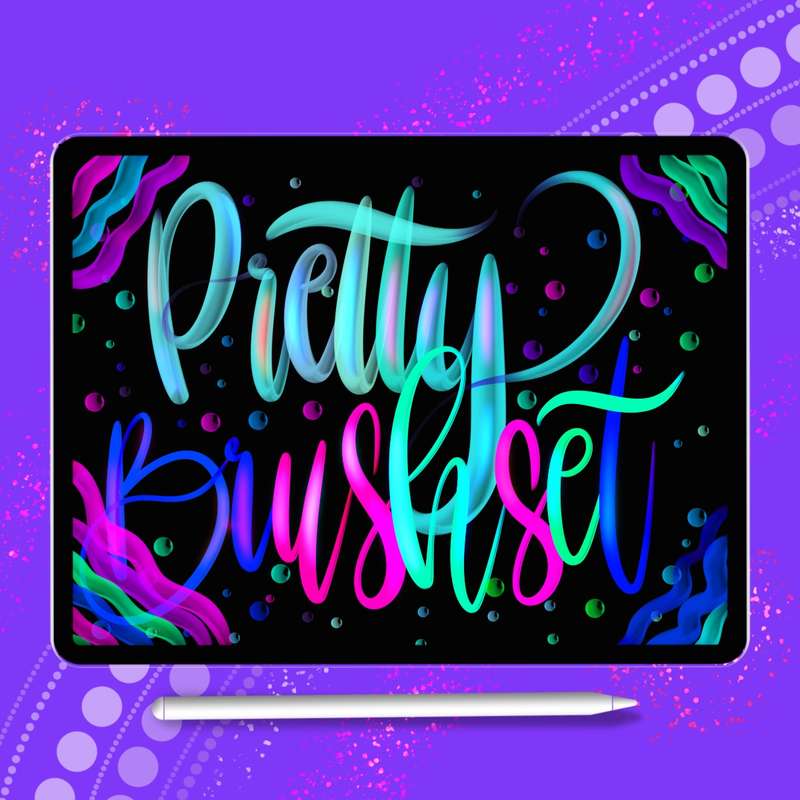 Pretty Brushset | 3D Procreate Brushes for Lettering & Doodling