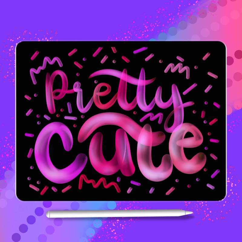 Pretty Brushset | 3D Procreate Brushes for Lettering & Doodling