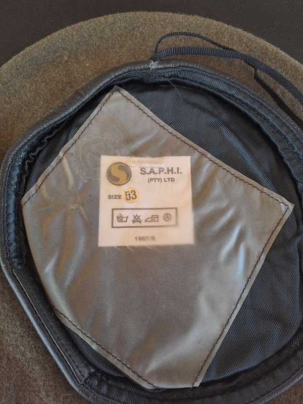 SADF Signals Corps Beret - Rim Size 53 SAPHI