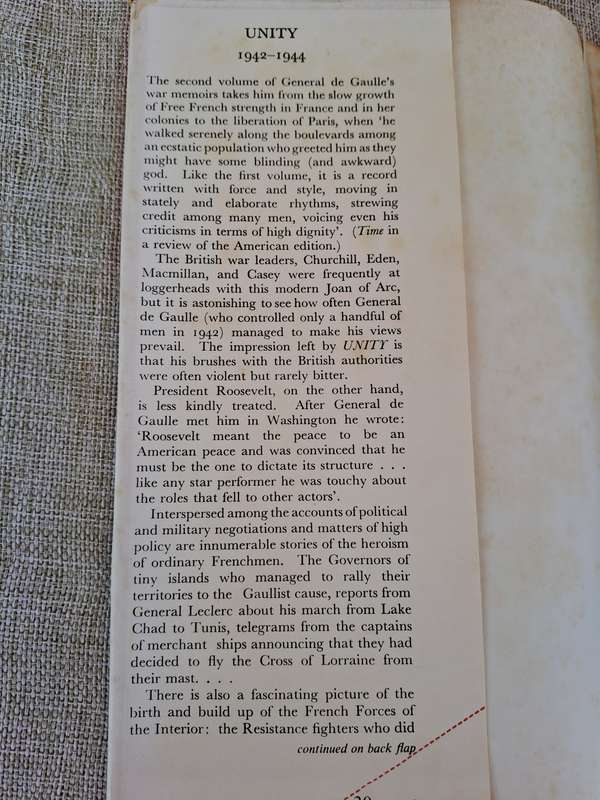 War Memoirs - Unity 1942-1944 - General De Gaulle