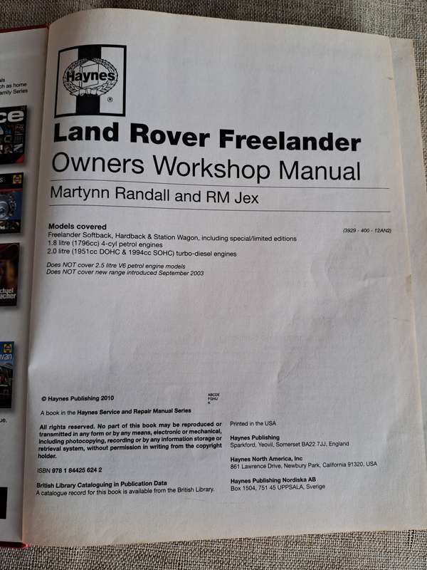 Land Rover Freelander 1997-Sep 2003 (R to 53 reg) Petrol & Diesel Service and Repair Manual - Haynes