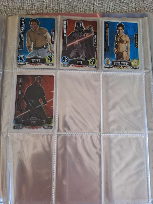 Star Wars Topps Force Attax Trading Card Game Binder and 31 Cards - 2012