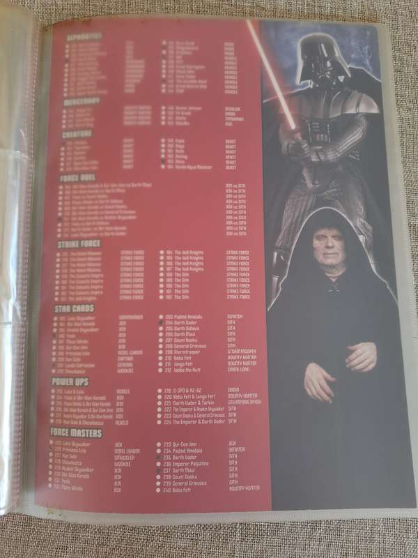 Star Wars Topps Force Attax Trading Card Game Binder and 31 Cards - 2012