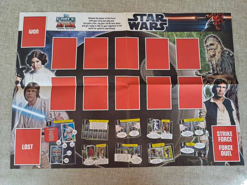 Star Wars Topps Force Attax Trading Card Game Binder and 31 Cards - 2012