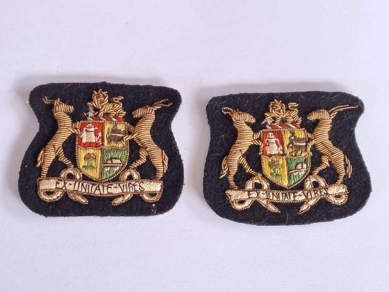 SA Navy Warrant Officers Badges Bullion Wire- Pair