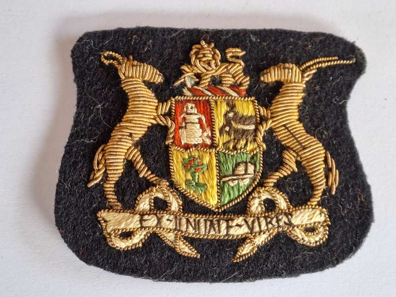 SA Navy Warrant Officers Badges Bullion Wire- Pair