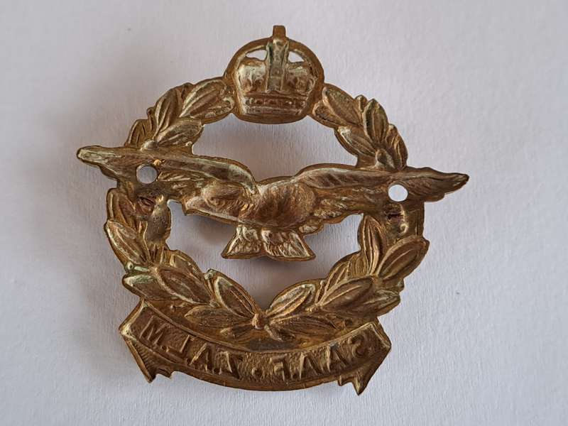 SA Airforce Cap Badge SAAF-ZALM Pre WWII