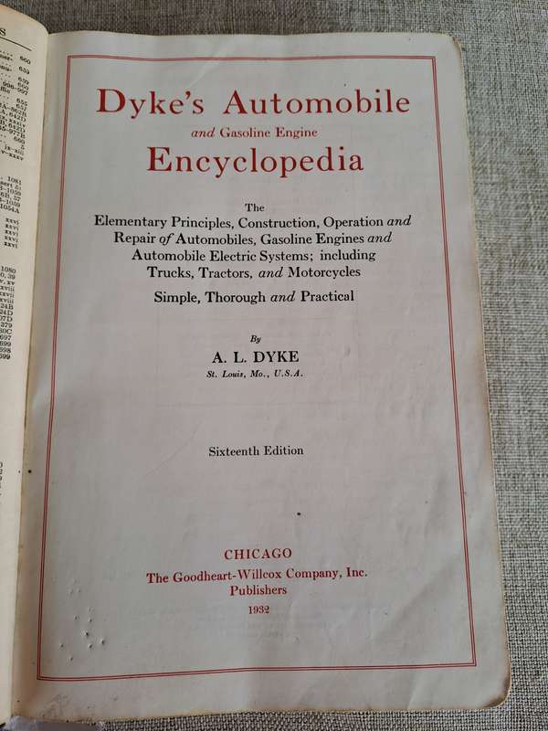Dyke's Automobile and Gasoline Engine Encyclopedia, 16th Edition