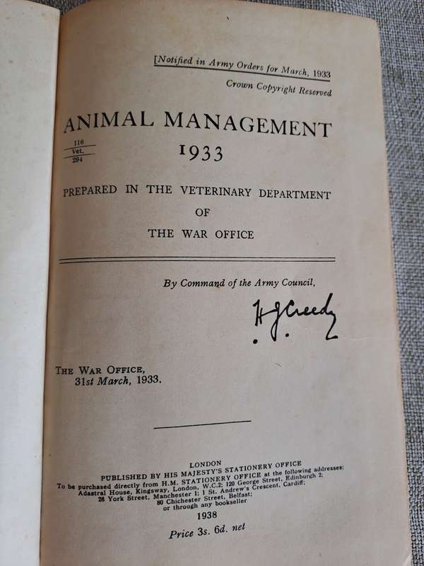 Animal Management 1933