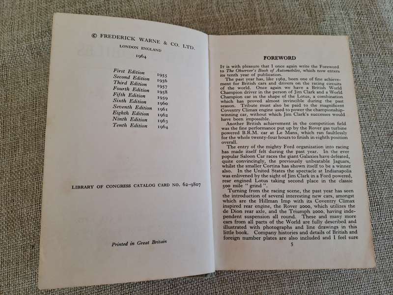 The Observers Book of Automobiles