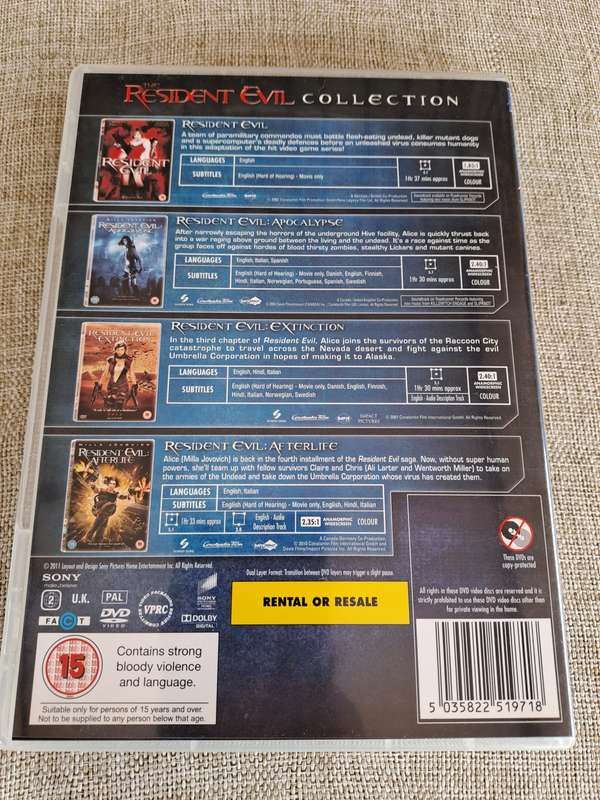 The Resident Evil Collection DVD